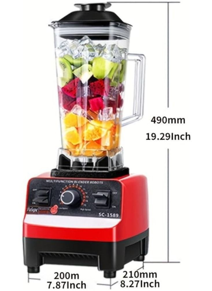 Dreamzon - SILVER CREST Blender Smoothie Maker 4500W with 15 Speed Control 2L BPA-Free 6 Titanium Stainless Steel Blade Jug Blender mixer High Speed Juicer Ice Smoothie Frozen Dessert Hot Soup Nuts - Image 1