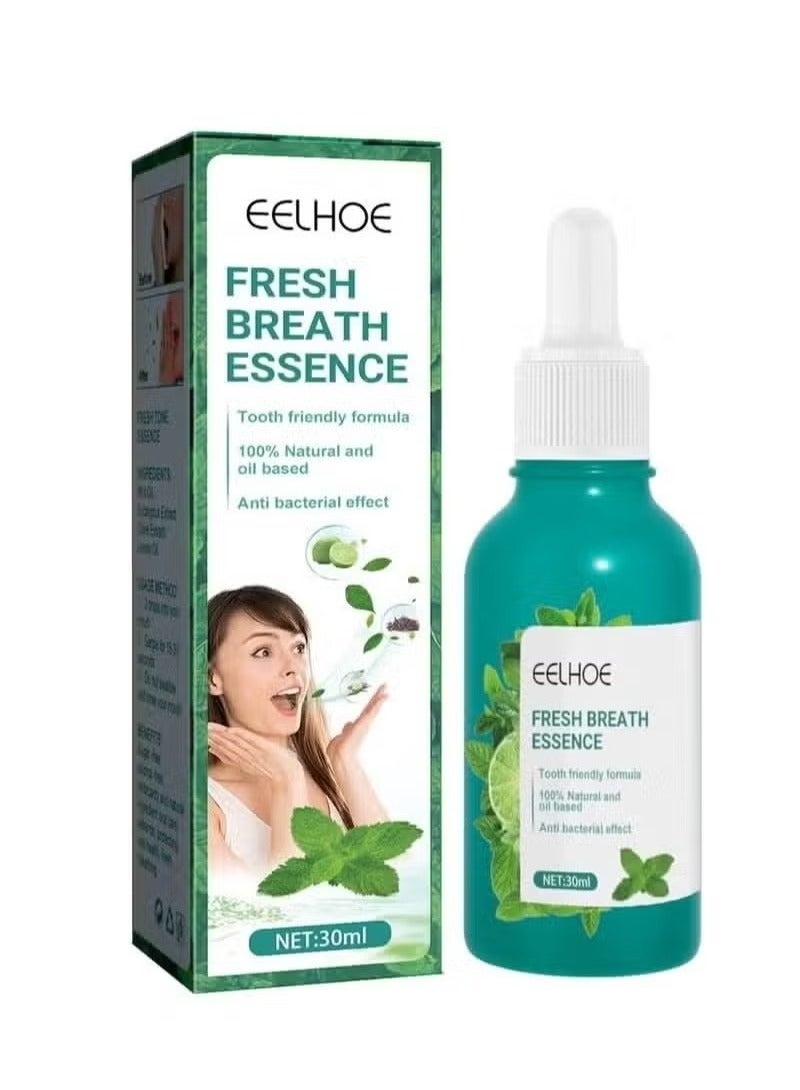 EELHOE Fresh Breath Oral Care Essence, Bad Breath Treatment for Adults, Dry and Bad Mouth Smell Removing Drops, Eliminates Mouth Odor Essence, Easy to Carry and Handy Fresh Breath Oil-Serum, 30ml - Image 1
