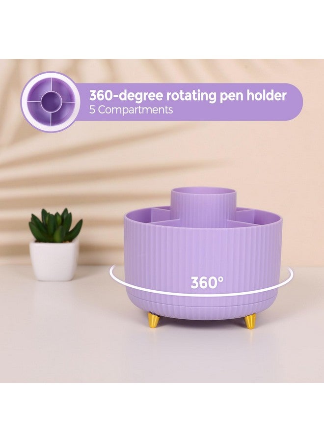 Skydue Purple Office Supplies Set, Purple Office Desk Accessories 10Pcs, Pencil Holder For Desk, Stapler, Tape Dispenser, Scissors, Ruler, Binder/Paper Clips And 1000Pcs Staples,Desk Supplies Set - Image 4