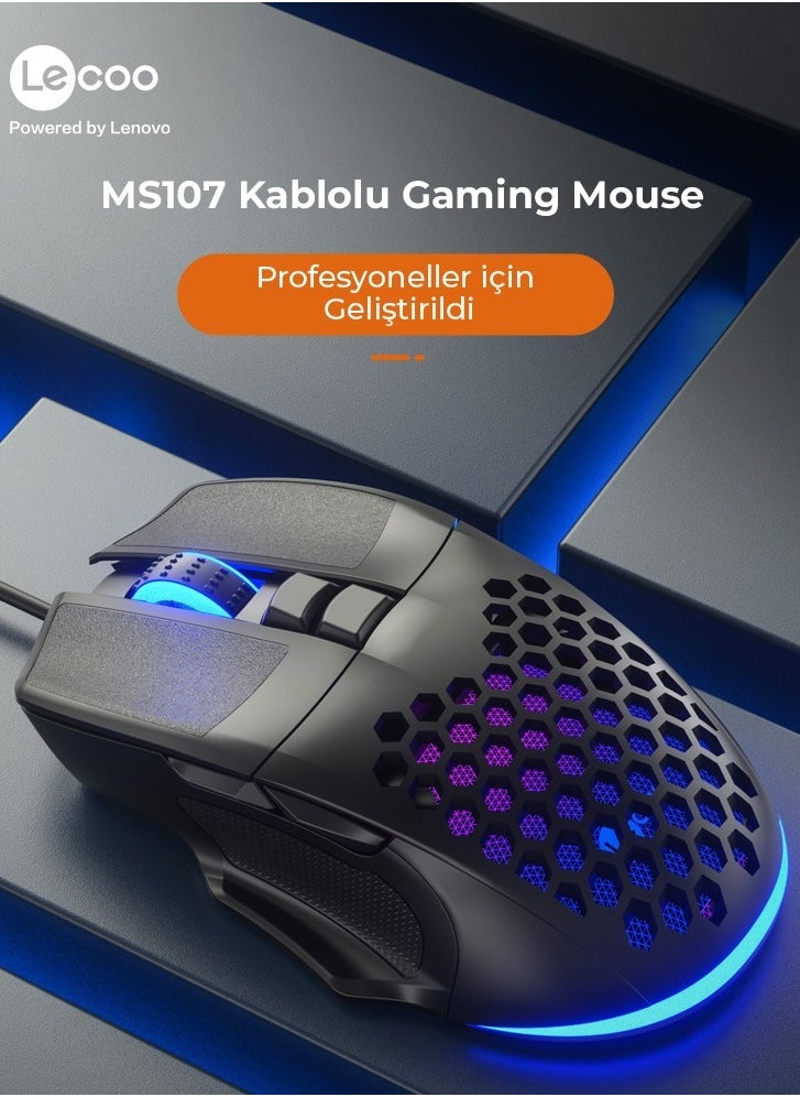 lecoo MS107 RGB Gaming Mouse – 3200DPI – 7 Button  - Image 2