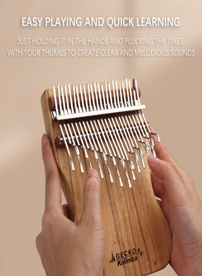 جيكو بيانو إبهام خشبي صغير محمول من جيكو مزود بـ 24 مفتاحًا، آلة موسيقية صغيرة لمحبي الموسيقى والمبتدئين مع حقيبة بسحاب ومطرقة ضبط وملصق وقطعة قماش قابلة للمسح وحقيبة تخزين وكتاب موسيقى - Image 5