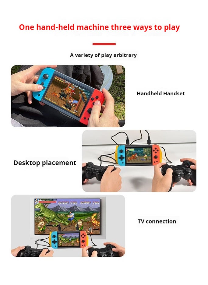 Powkiddy - X51 Handheld Game Console Retro Video Game Console Built-in 5700 Games, 5-inch Linux Open Source Game Console Portable Gaming Console for Gameboy 64G (Greenish-blue) - Image 1