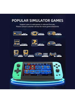 Powkiddy X51 Handheld Game Console Retro Video Game Console Built-in 5700 Games, 5-inch Linux Open Source Game Console Portable Gaming Console for Gameboy 64G (Greenish-blue)  - Image 2