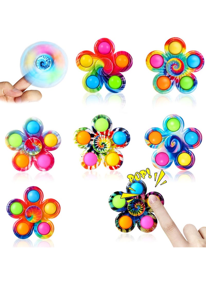 Fidget Spinners Set of 9, Fidget Toy Set for Kids, Pop Fidget Toy, Hand Toy for Stress Relief, Sensory Toys for Autism, Popper Spinners for ADHD Anxiety
