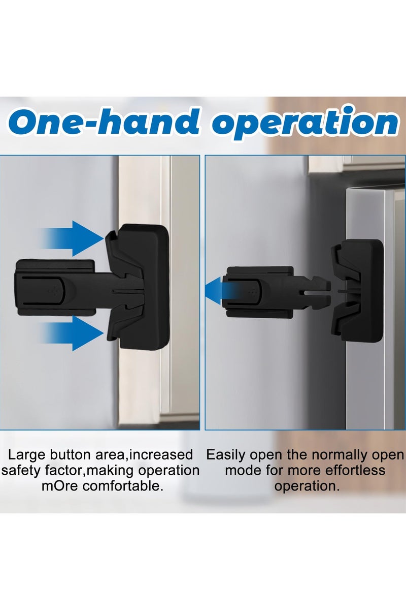 CMGTYYD 2 Pcs Child Proof Refrigerator Lock, Upgrade Pet Safety Refrigerator/Fridge/Freezer Door Lock Automatically Lock While Closing The Door No Tools Required and Easy Installation(Black) - Image 3