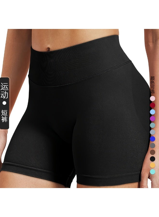 Shorts  Solid Seamless Half Pants Women Soft Fitness Outfits Yoga Pants Gym Running Bike Wear  - Image 1