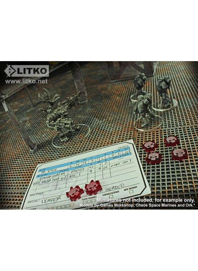 LITKO Flesh Wound Tokens Compatible with Warhammer: Kill Team, Translucent Red (15) - Image 2