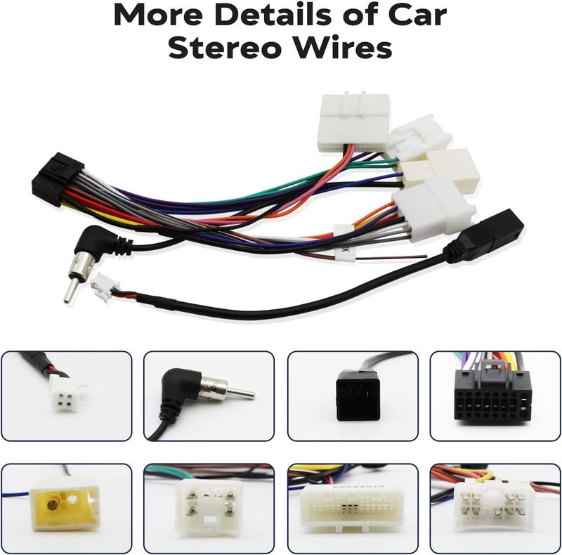 Fiegromech Car Stereo Wiring Harness for 2012 and Above Toyota - 16 Pin ISO Connector with USB Adapter and Reversing Wire - Image 3