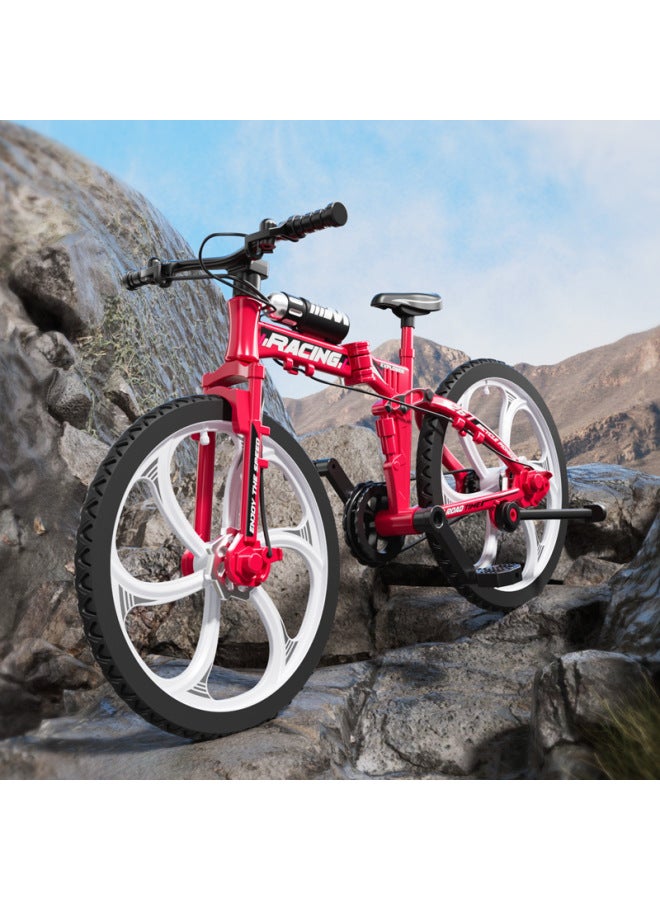 Cross-border Foldable Plastic Bicycle Model Road Bicycle Ornaments Simulation Off-road Mountain Bike Collection Wholesale 