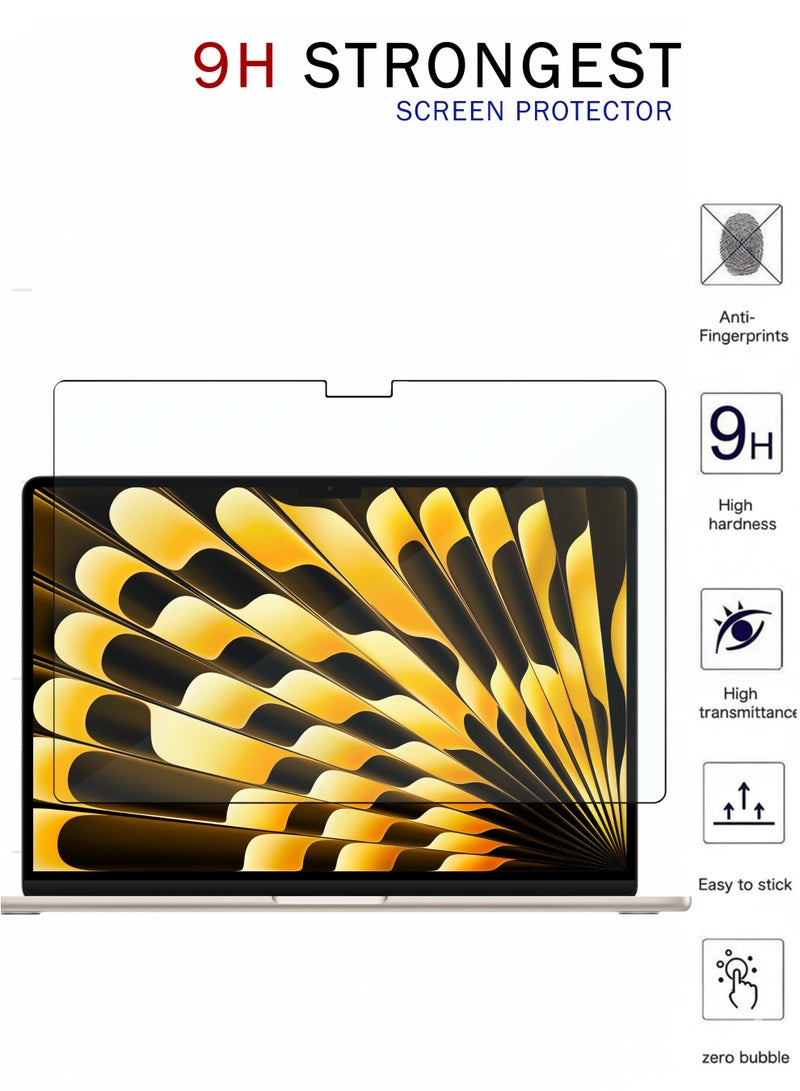 Apple Macbook Air 15 inch M4 Chip (2025) Tempered Glass Screen Protector | HD Scratch Resistant, High Transparency, Delicate Touch, Anti-Explosion, Bubble-Free | Easy Installation for Apple Macbook Air 15 inch M4 Chip (2025)  - Clear - Image 2