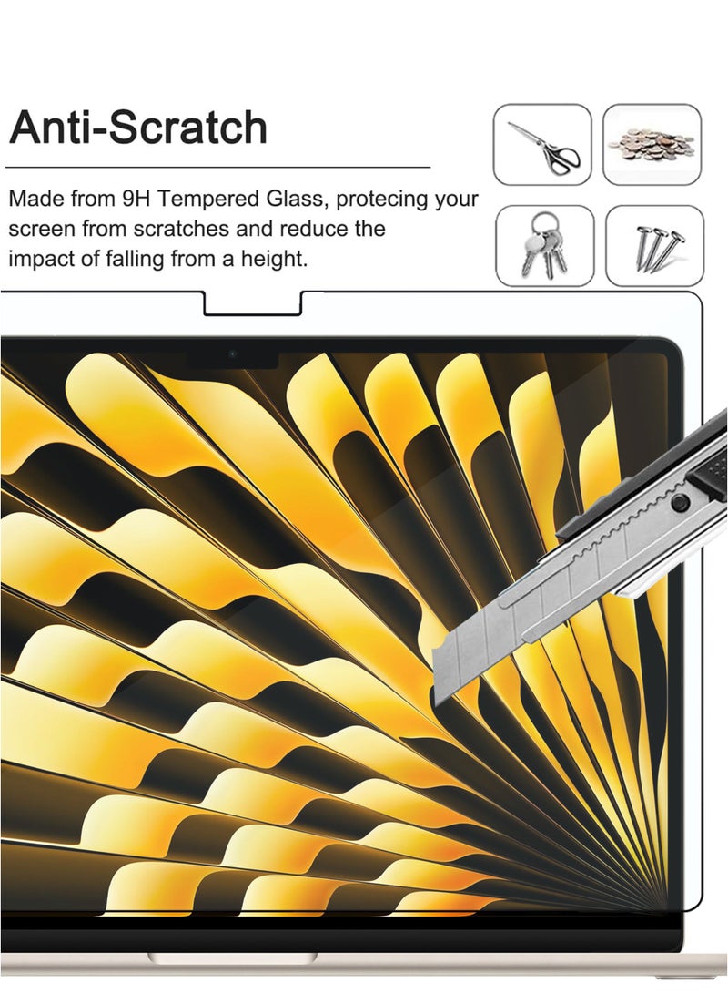 Apple Macbook Air 15 inch M4 Chip (2025) Tempered Glass Screen Protector | HD Scratch Resistant, High Transparency, Delicate Touch, Anti-Explosion, Bubble-Free | Easy Installation for Apple Macbook Air 15 inch M4 Chip (2025)  - Clear - Image 4