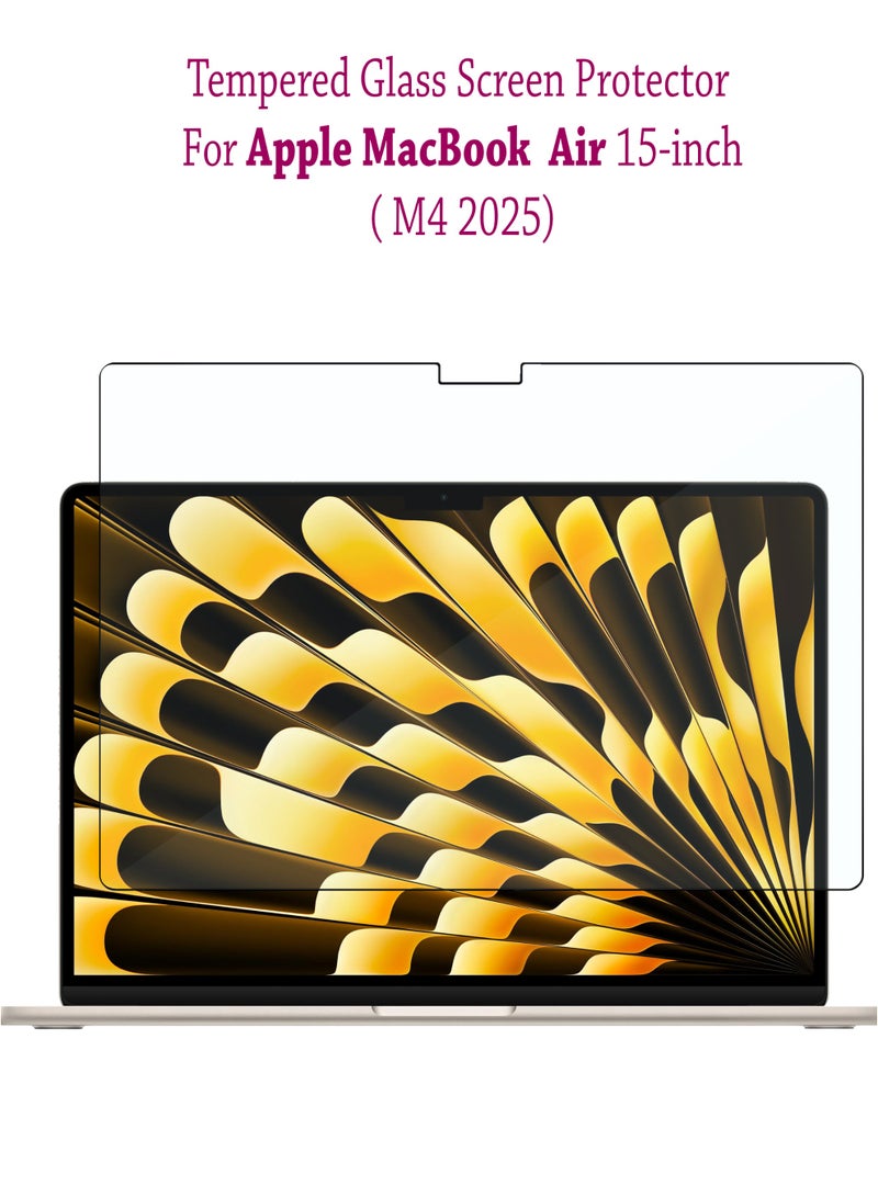 Apple Macbook Air 15 inch M4 Chip (2025) Tempered Glass Screen Protector | HD Scratch Resistant, High Transparency, Delicate Touch, Anti-Explosion, Bubble-Free | Easy Installation for Apple Macbook Air 15 inch M4 Chip (2025)  - Clear - Image 1