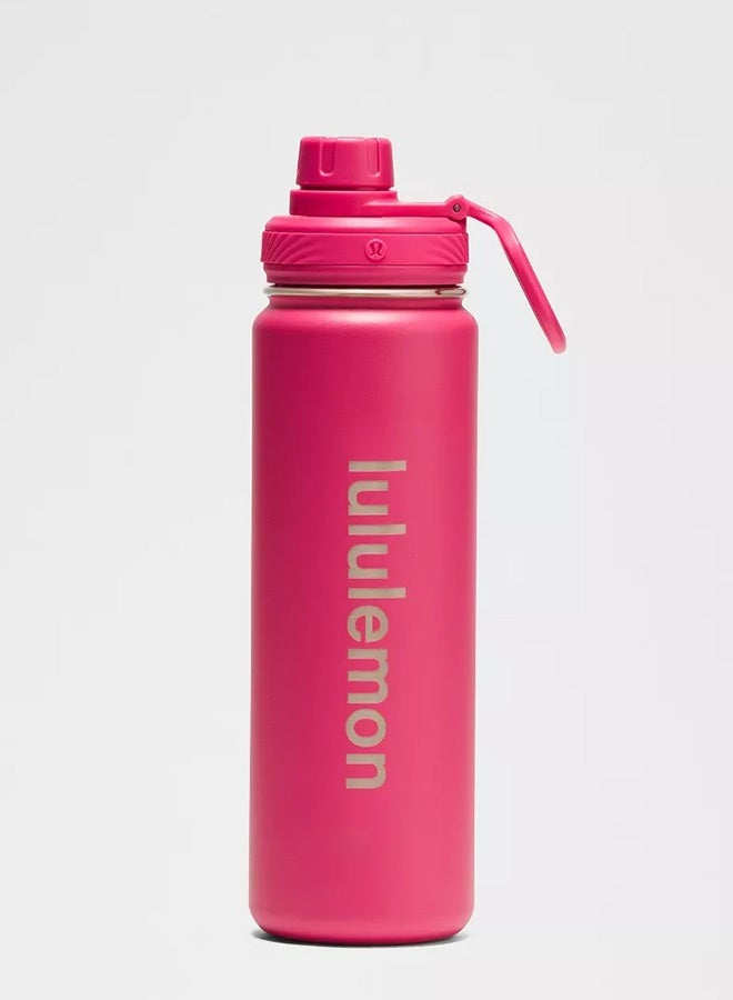 Lululemon 24oz Stainless Steel Back to Life Sport Water Bottles With Push-Pull Lid and Straw, BPA Free - Image 1