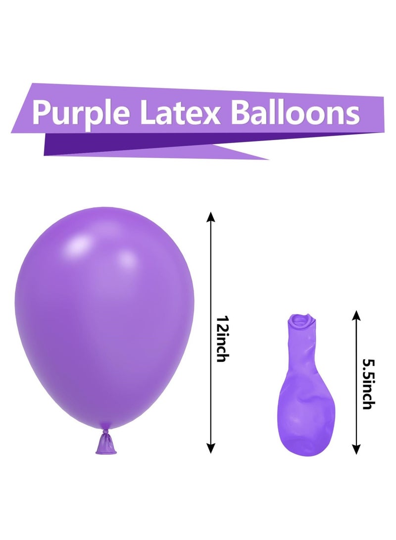 STARTEX100 Pack 12 inch Round Helium Purple Balloons for Wedding Graduation Birthday Party Decorations - Image 2