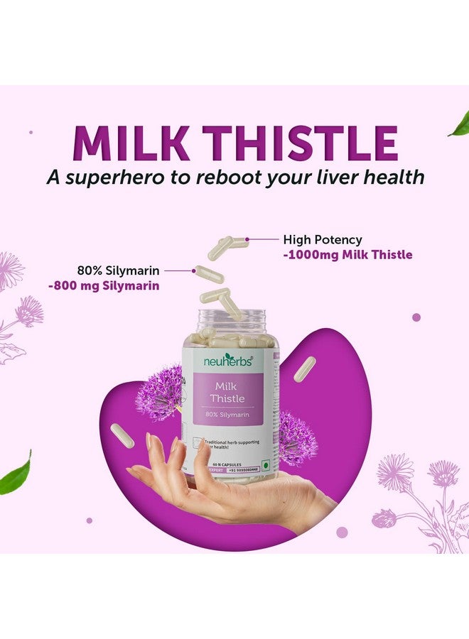 Neuherbs Milk Thistle - 60 Capsules (Pack of 2)| Liver detox supplement With 800 Mg Of Silymarin | Supports Healthy & Strong Liver. - Image 4