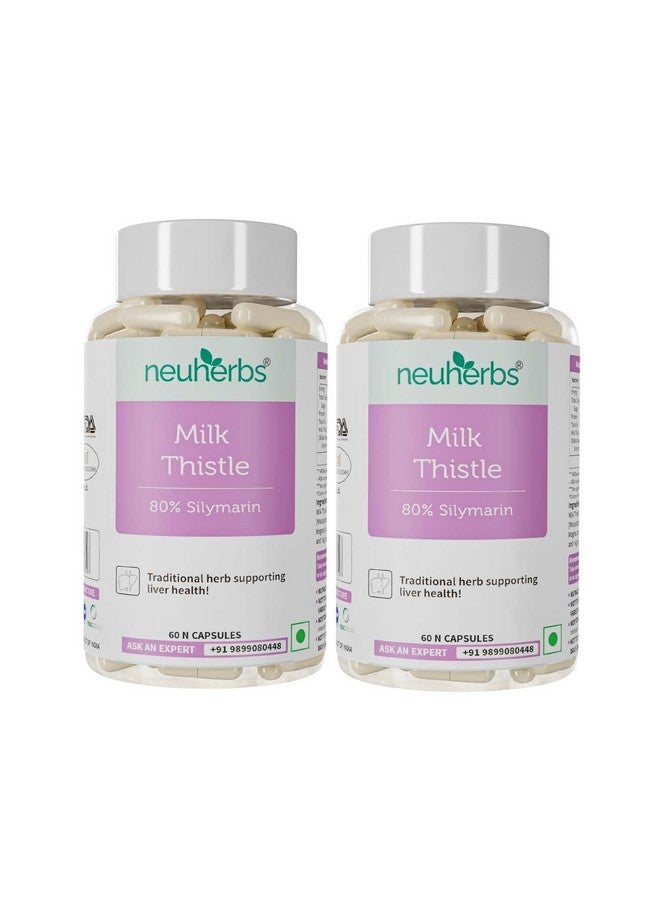 Neuherbs Milk Thistle - 60 Capsules (Pack of 2)| Liver detox supplement With 800 Mg Of Silymarin | Supports Healthy & Strong Liver. - Image 1