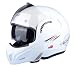 BEON Full Face Motorcycle Helmet DOT Approved 180 Reversible Chin Guard Modular Pilot Helmet with AntiFog Dual Visors for Adult Men Women Glossy Pearl White XLarge - Image 2