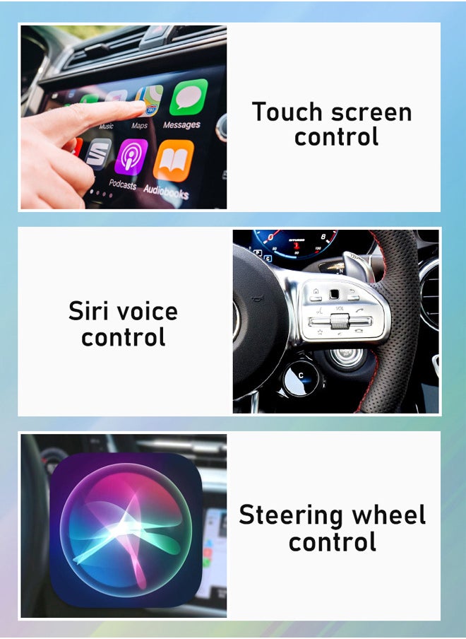 2 in 1 Wireless Carplay Auto Adapter 2025 Upgrade, Mini Box with Bluetooth 5.0 and WiFi for Wired CarPlay/Auto Cars, Mini Size, Stable Control & No Delay