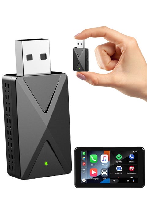 2 in 1 Wireless Carplay Auto Adapter 2025 Upgrade, Mini Box with Bluetooth 5.0 and WiFi for Wired CarPlay/Auto Cars, Mini Size, Stable Control & No Delay