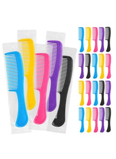 HQSLsund 25 pcs Combs In Bulk Individually Wrapped Colorful Hair Combs Bulk Combs For Homeless Individually Wrapped For WomenKidsHotelAirbnbShelterHomelessblackyellowpinkbluepurple 