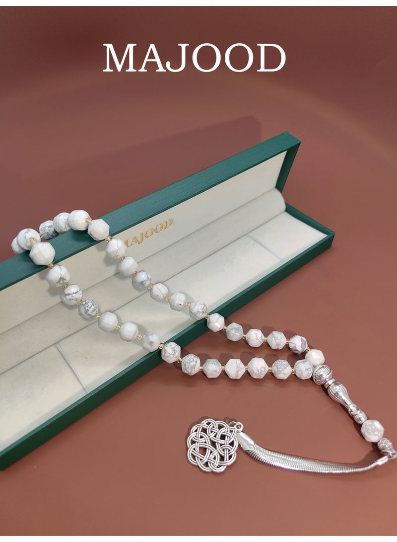 MAJOOD 33 Natural Agate Prayer Beads/Tasbih/10MM - Image 1