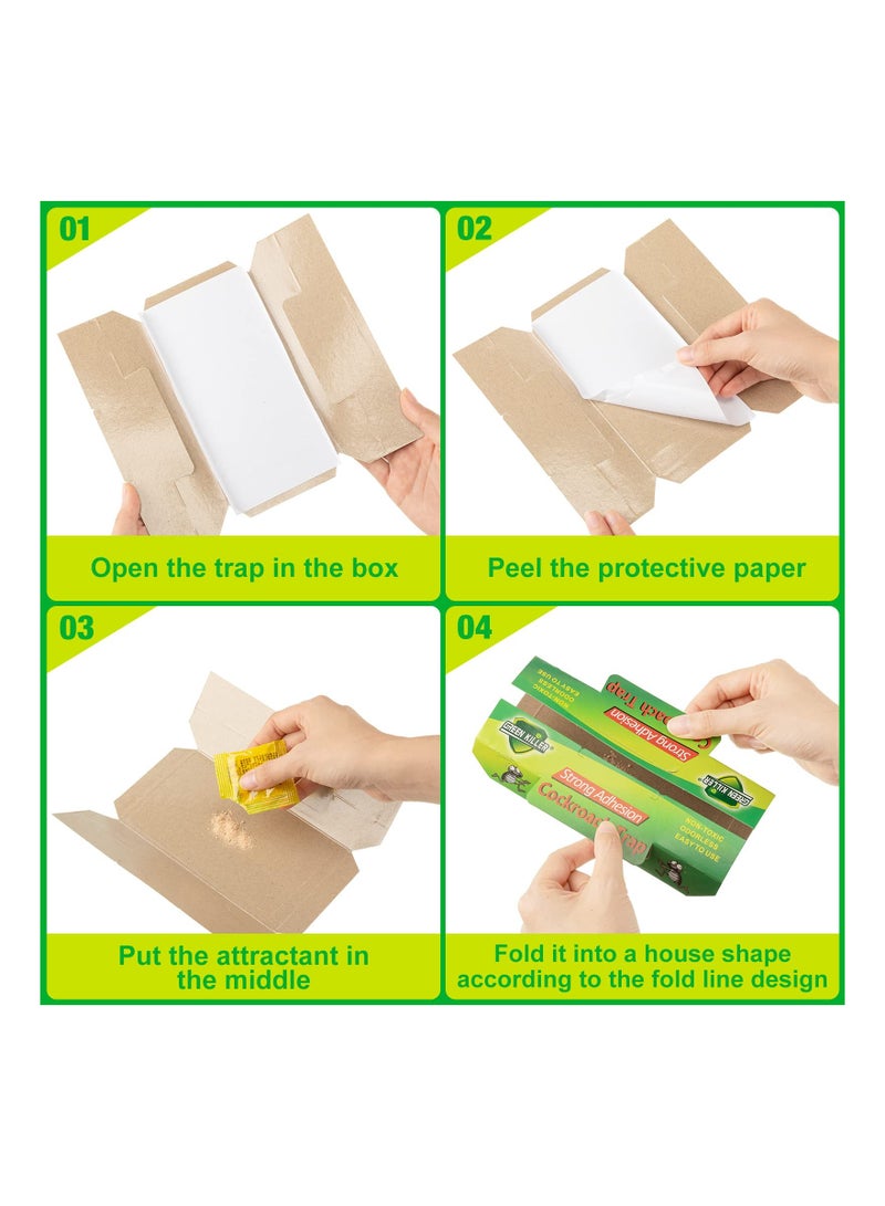 SYOSI Sticky Roach Traps, ( 8.66 x 7.6 Inch) Glue Cockroach Killer Roach Killer Sticky Traps Home Pest Control Cockroach Traps Roach Killer Glue Boards for Indoor Home Bug Insect Pest Control - Image 4