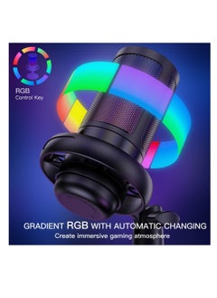 Excefore USB Microphone for PC, Gaming Mic for PS4/ PS5/ Mac/Phone, Condenser Mic with Quick Mute, RGB Lighting, Pop Filter, Shock Mount, Gain Control, for Gaming, Streaming, Podcasting, Recording, YouTube  - Image 2