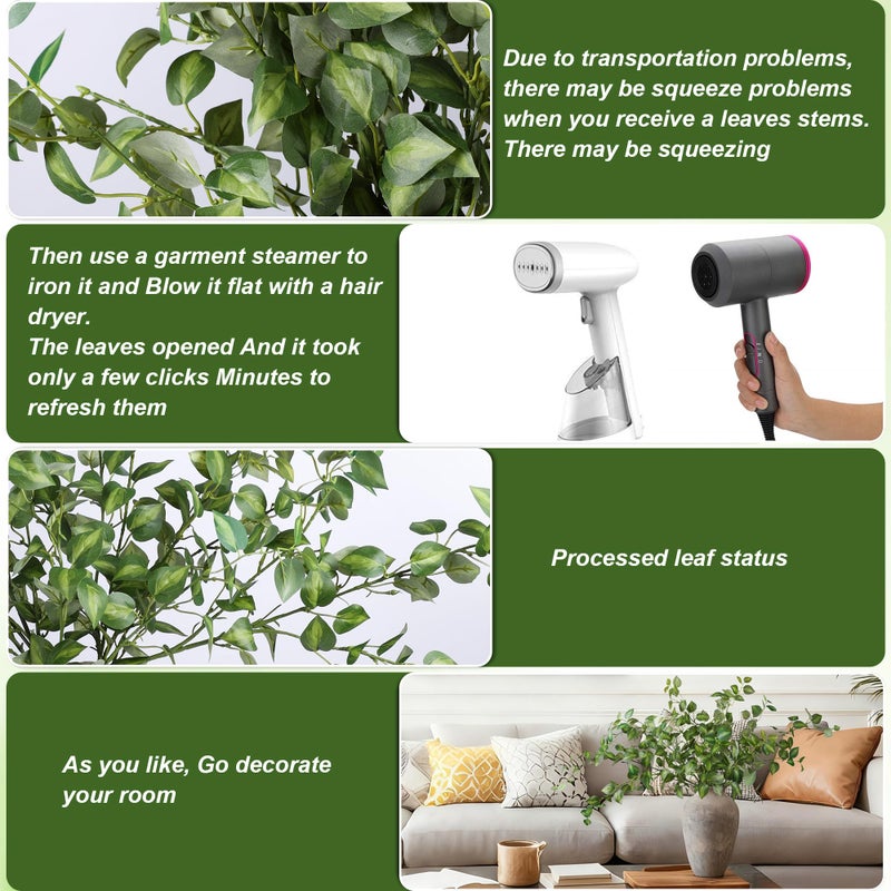 HyeFlora 5PCS Artificial Eucalyptus Leaves Stem Plants for Spring Decor, 32.7 inch Fake Leaves Greenery Branches Green Shrubs Silk Faux Foliage DIY Stems for Festival Home Kitchen Farmhouse(Green) - Image 5