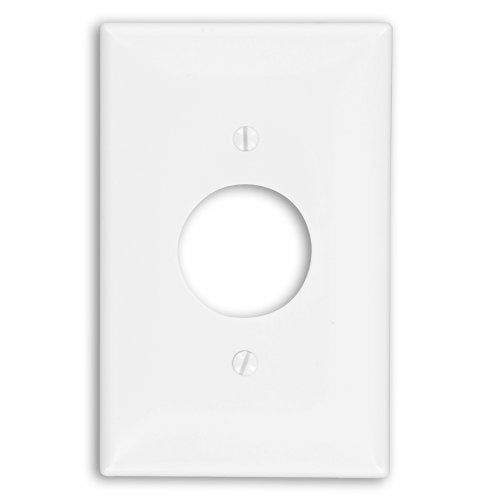 Leviton 1Gang Single 1406Inch Hole Receptacle Wallplate Midway Size PJ7W White