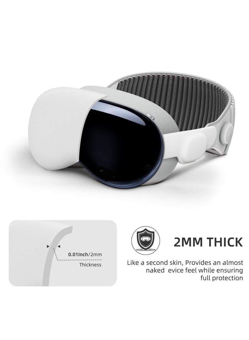 Protective Case For  Apple Vision Pro ,Anti-fingerprint, Anti-slip,Silicone  Case Impact-resistant,100% Compatible With Vision Pro(White)
