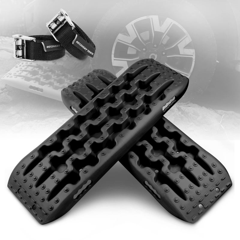 XPV AUTO Recovery Tracks Traction Boards Tire Ladder 4WD Mat for 4X4 Offroad Sand Snow MudBlack - Image 3
