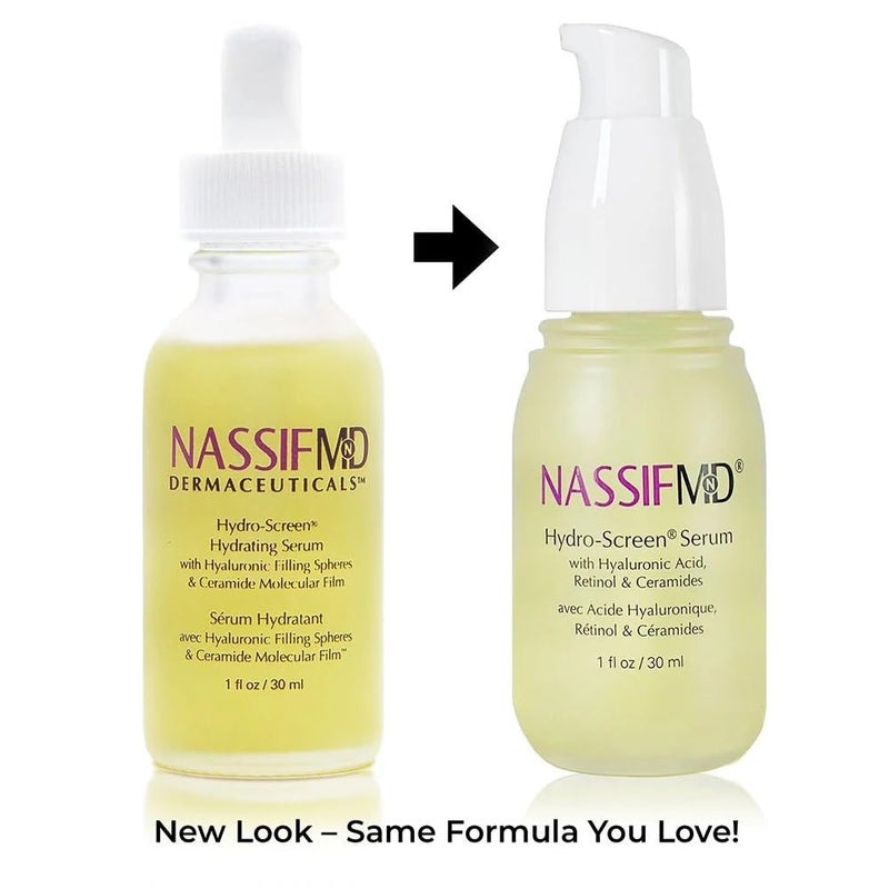 NassifMD Hydro-Screen Hydration Serum | Surgeon-Created Hyaluronic Acid, Ceramides & Retinol Formula for Plumping, Firming & Reducing Fine Lines - Image 2