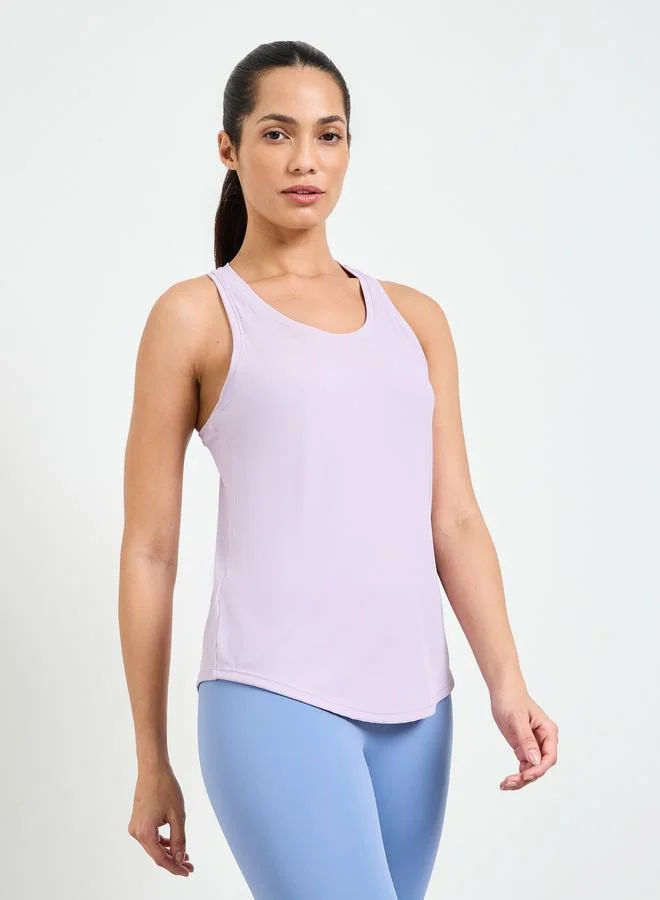 تايك تو Purple Racerback Activewear Tank Top