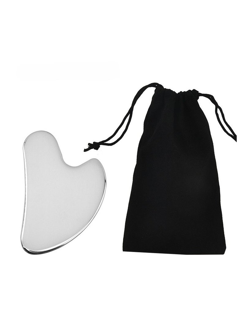 Generic Gua Sha Facial Tool, Stainless Steel GuaSha Face Lift Massage Beauty Metal Skin Care Board Scraping Self Skincare Lymphatic Drainage Massager Lift Anti-Aging & Wrinkles Jawline Exerciser Tools  - Image 2
