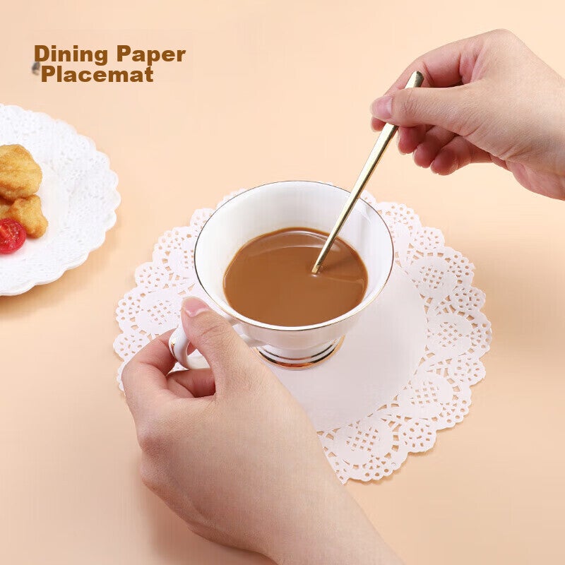 MAXCOOK المتاح ورقة امتصاص الزيت ورق الطبخ ورق الخبز ورقة الشحوم والدليل ورقة الشواء الدانتيل الحافة 19CM 150 ورقة MCPJ0865 - Image 4