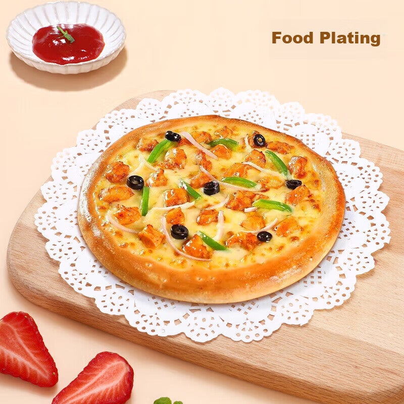MAXCOOK المتاح ورقة امتصاص الزيت ورق الطبخ ورق الخبز ورقة الشحوم والدليل ورقة الشواء الدانتيل الحافة 19CM 150 ورقة MCPJ0865 - Image 2