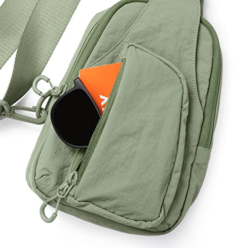 ODODOS Daily Sling Bag with Adjustable Straps Crossbody Chest Bag Lightweight Small Backpack for Casual Outdoor Traveling Hiking, Sage Grey - Image 4