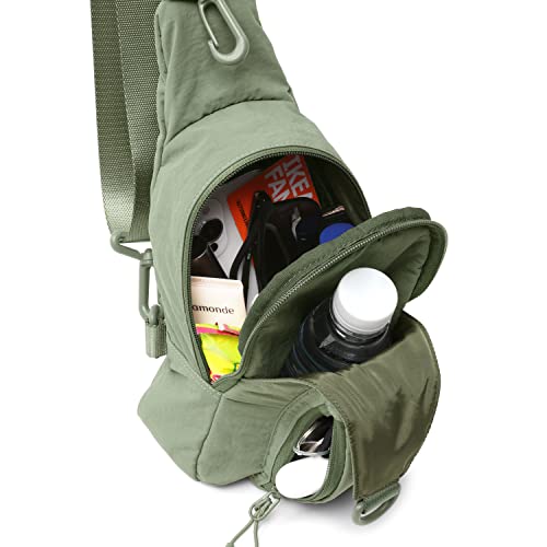 ODODOS Daily Sling Bag with Adjustable Straps Crossbody Chest Bag Lightweight Small Backpack for Casual Outdoor Traveling Hiking, Sage Grey - Image 3