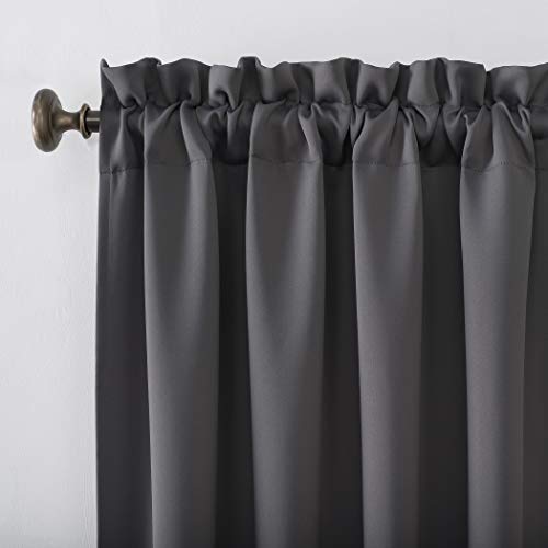 Sun Zero Easton Energy Saving Blackout Rod Pocket Curtain Panel, 40" x 84", Charcoal Gray - Image 2