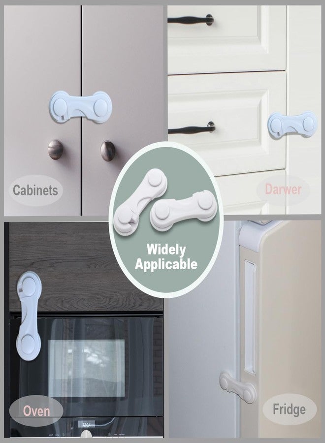 HUNCHA Baby Safety Cabinet Door Locks, Childproof Door Latch for Protecting Kids Toddler and Infant Proofing, Locks with Adhesive, for Drawer Cupboards Fridge Oven Closet & Pantry, Blue, Pack of 5 - Image 3
