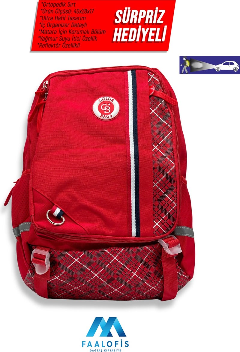 Color Bags Ultra Quality Internal Organizer Reflective Waterproof Back Support School Bag B3 - Image 1