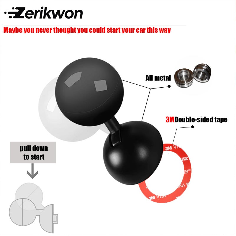 Zerikwon ðŸ¯ð—  Tape | Car Joystick Push Start Button Cover, Metal Push to Start Accessories, Car Starter Engine Start Stop Button Cover, Cool Car Accessories Interior Decor Push to Start Button Rocker,Black - Image 4