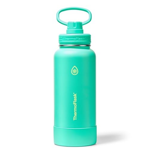 ThermoFlask Insulated Water Bottle with Spout Lid 32 oz Screamin Green Leakproof Stainless Steel Water Bottle for Cold Hot Drinks Travel Daily Hydration - Image 1