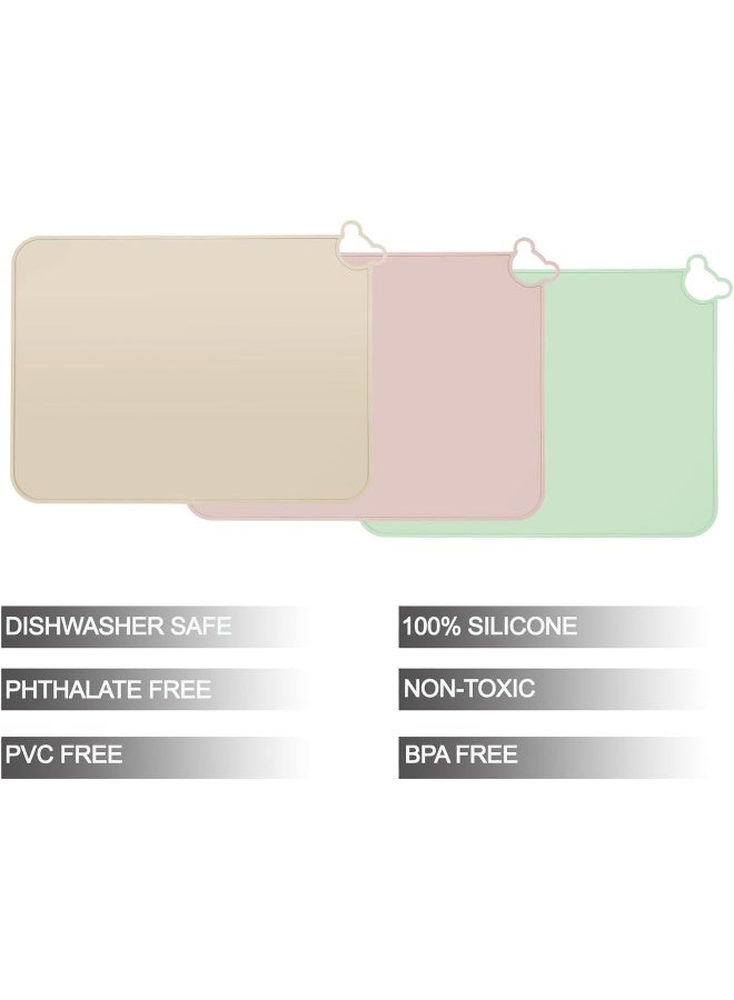 PandaEar 3 Pack Silicone Placemat for Toddlers Kids for Dining Table & Restaurants - Image 3