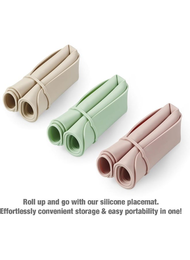 PandaEar 3 Pack Silicone Placemat for Toddlers Kids for Dining Table & Restaurants - Image 4