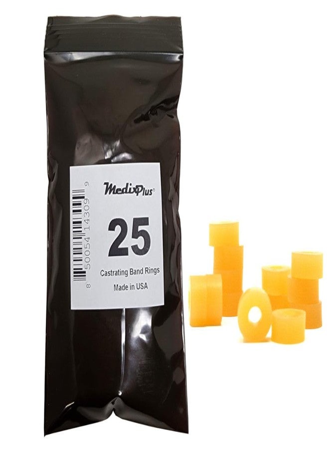 Medixplus Castrating Bander Ring Bands 25 Count Yellow Made in USA Castrate Bands for Cattle Sheep Goat Compatible with Large Banding Tool - Image 4