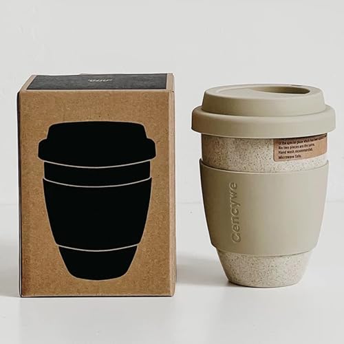 Gencywe Ceramic Travel Mugs with Silicone Lids, 15 oz Portable Coffee Mug Travel Unique To Go Mug, Reusable Coffee Cups with Non-Slip Sleeve, Cappuccino,Tea,Latte,Iced Coffee Cups, Dishwasher Safe - Image 1