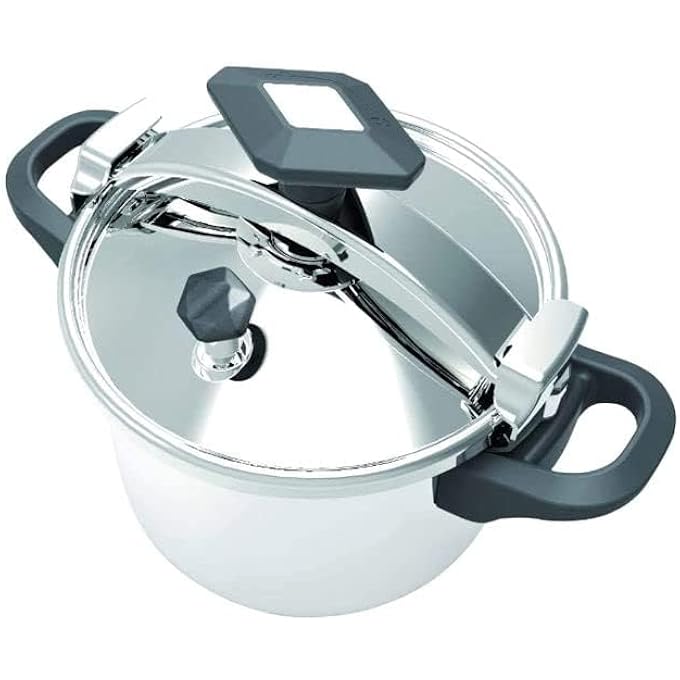 DESSINI Stainless Steel Pressure Cooker SilverBlack 38L - Image 2