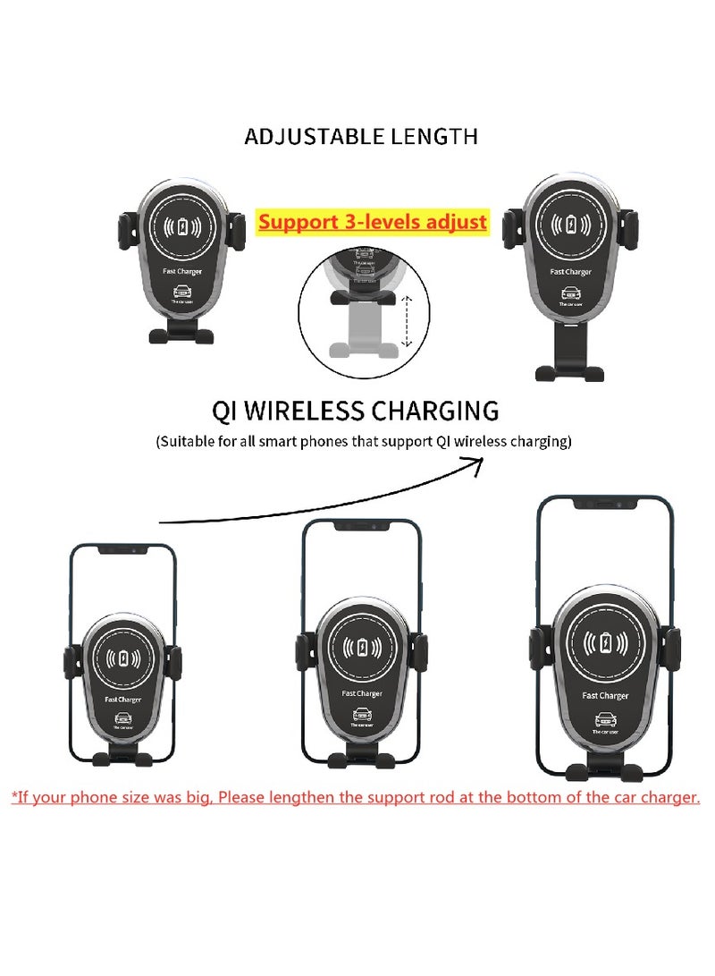 15W Wireless Car Charger Mount Air Vent Mobile Phone Holder Stand Fast Charging Station For iPhone 14 13 12 11 X Xiaomi Samsung - Image 2