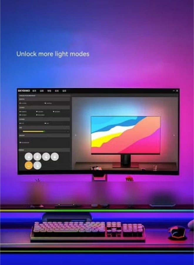 Skydimo Monitor Led Backlight 24 Inch Led Strip Lights Sync Rgb Lightbar with Screen Color or Music RGB Computer Light Bar Behind Monitor Supports Pc or Mac - Image 3